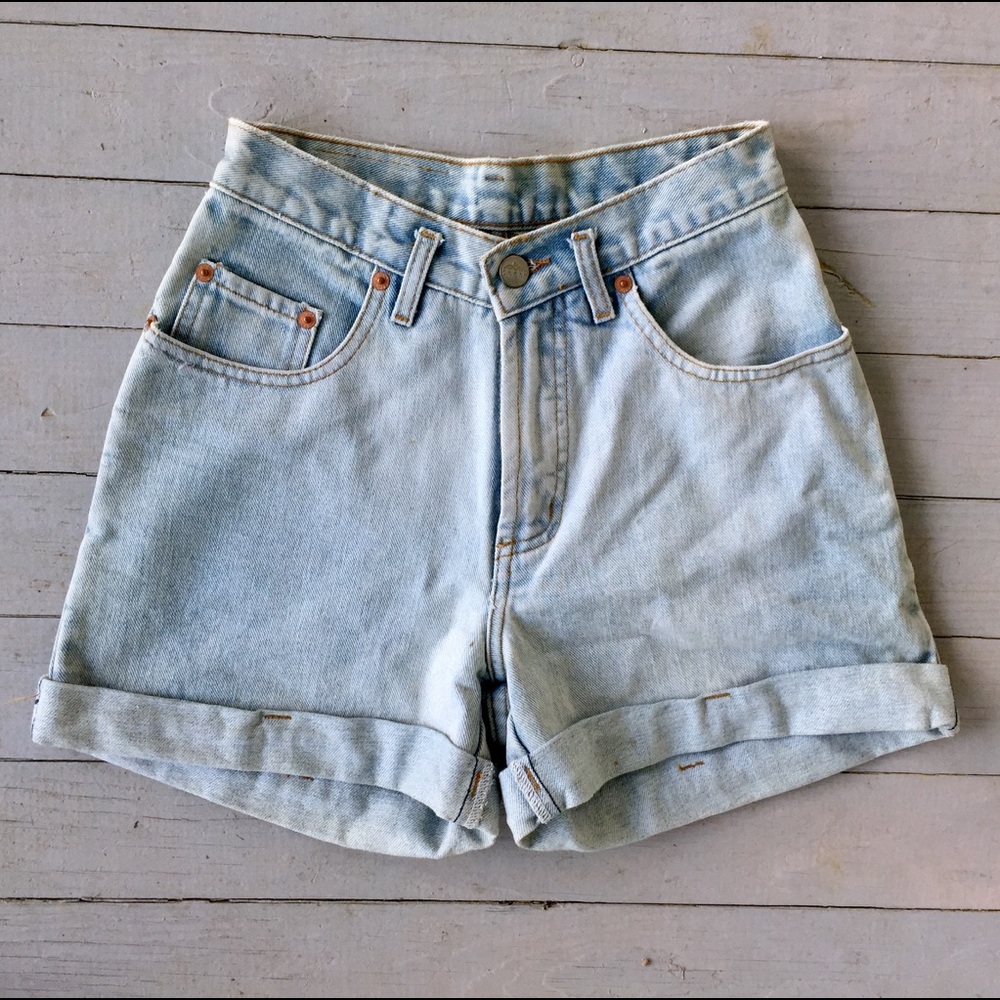 VINTAGE Earth Division Whitewashed Denim Shorts